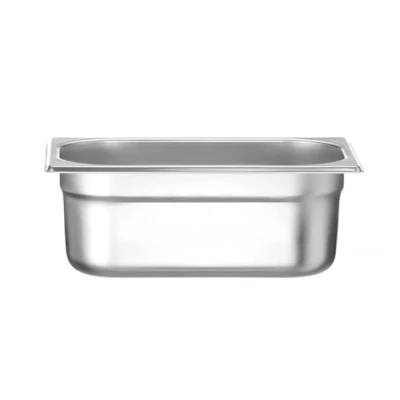 Afbeelding van HENDI Gastronorm bak, GN 1/4, hittebestendigheid 40 C tot 300 C, te gebruiken in convectieovens, koelkasten, waterbaden, chafing schijven, 2,8 l, 265 x 162 (h) 100 mm, roestvrij staal