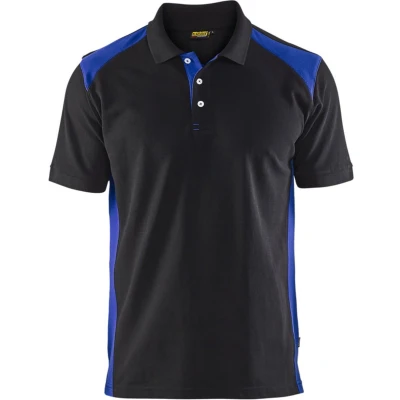 Afbeelding van Blaklader polo pique 3324 1050 zwart/korenblauw mt L