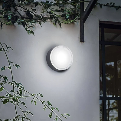 Afbeelding van Ideal Lux buitenwandlamp Urano antraciet aluminium Ø 16 cm