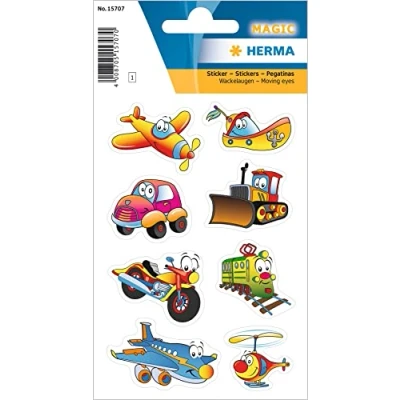 Afbeelding van HERMA 15707 stickers voor kinderen, beweegbaar oog (8 matte plastic stickers) permanente sticker meisjes en jongens, meerkleurig