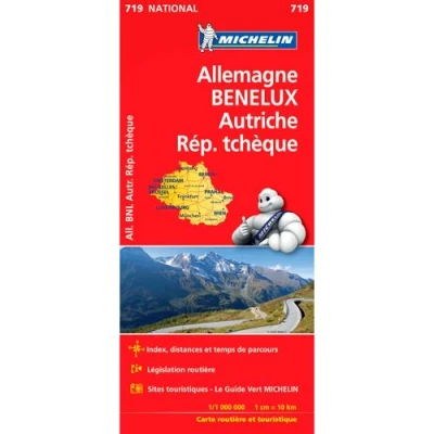 Image de Carte Nationale Allemagne, Benelux, Autriche, Tchéquie / Duitsland, Oostenrijk, Tsjechië