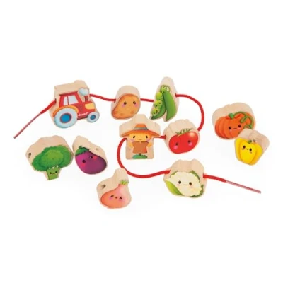 Image de Jeu d&#039;éveil Janod Ferme Perles à enfiler Potager