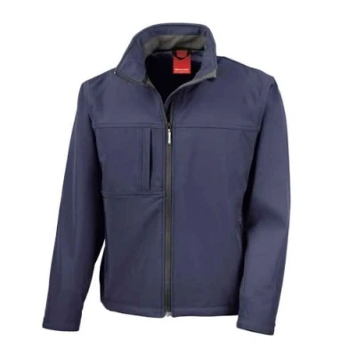 Afbeelding van Heren Classic Softshell Outdoorjas Result maat M Donkerblauw