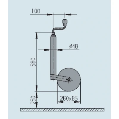 Afbeelding van AL KO Neuswiel Plus Lucht Stalen Velg 260x85mm 48mm