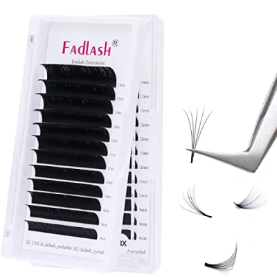 Image de Extension Cils Easy Fan Lashes 0.07 C Curl 8 14mm de Soie Volume Russe Professionnel Fanning Lash Bouquet Auto Festonnés FADLASH(0.07 C, 14mm)
