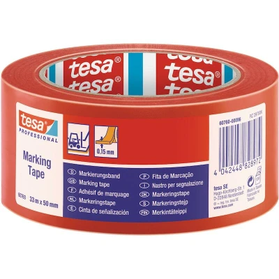 Image de TESA 60760 Ruban de marquage au sol en PVC rouge, 50 mm x 33 m 00096 16