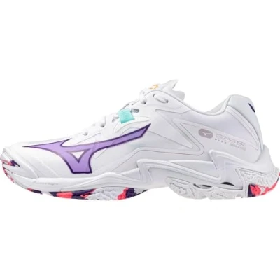 Afbeelding van Mizuno WAVE LIGHTNING Z8 Volleybalschoenen Wit/VioletIndigo/CamelliaRos Dames Maat 37