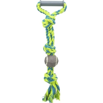 Afbeelding van Trixie Flostouw Met Handvat Hondvriendelijke Tennisbal Assorti 50X6 cm