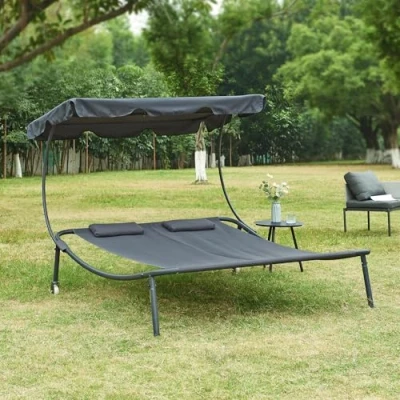 Afbeelding van Ligbed Avigliano tweepersoons 200x173x146 cm antraciet en grijs