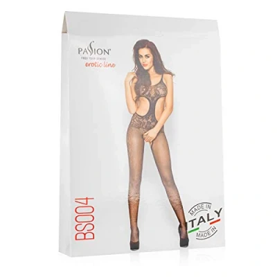 Afbeelding van Netstof bodystocking met open kruis Zwart