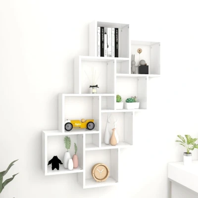 Afbeelding van Wandschap kubus 90x15x119 cm spaanplaat wit
