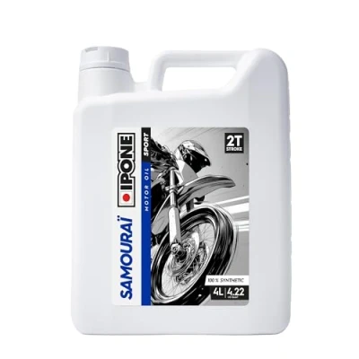 Afbeelding van IPONE Samouraï Racing 2 takt motorfietsolie 100% synthetisch met esters Hoge prestaties 4 liter blik
