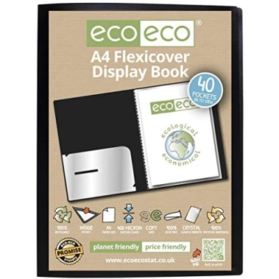 Afbeelding van eco Documentenmap A4, 100% gerecycled, 40 vakken, zwart