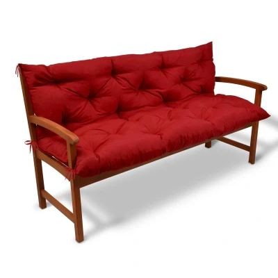 Afbeelding van Beautissu Tuinbank kussen Flair BR kussens voor tuinmeubelen 180 x 50 cm rood zitkussen en rugkussen