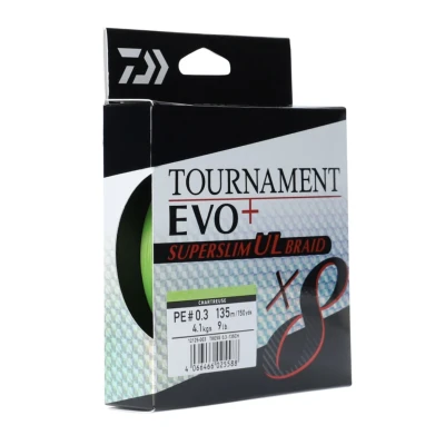 Afbeelding van Daiwa Tournament X8 Evo+ Superslim UL Gevlochten lijn PE 0.4 (135m)