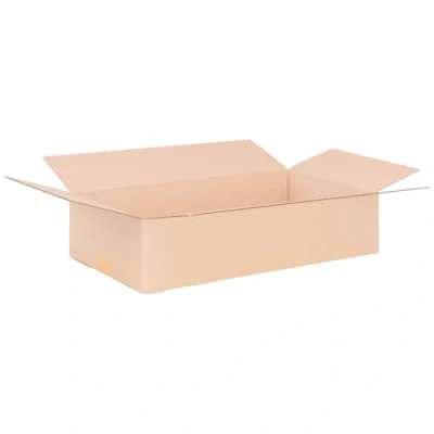 Afbeelding van verpacking 25 stuks vouwdozen 590 x 290 140 mm bruin (buitenafmetingen: 600 300 150 mm) KK 106 verzendkarton met enkele golven voor middelgrote producten DHL m