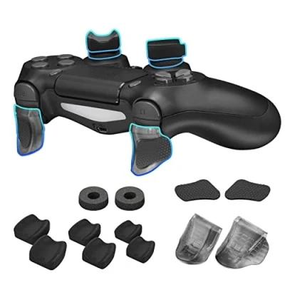 Afbeelding van NiTHO FPS Speelset compatibel met PS4 controller, set 2 mini stickverhogers, trigger verlengingen, triggerstickers, 3 maten handgrepen dubbele inch