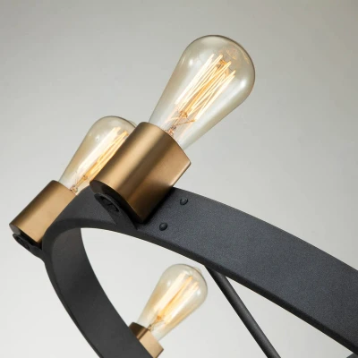 Afbeelding van Hinkley LED Pendelarmatuur Silas 8X E27 Max 60W Dimbaar Aged Zinc &amp; Heritage Brass