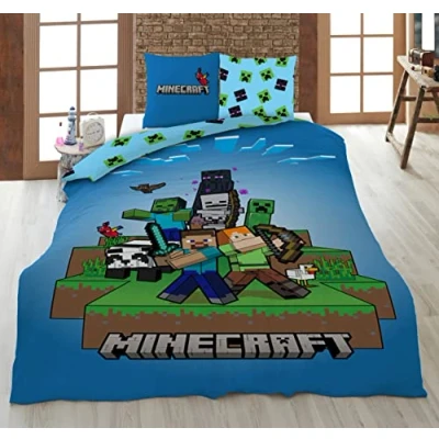Afbeelding van Beddengoed Minecraft Ready to Survive, dekbedovertrek 135 x 200 cm + kussensloop 80