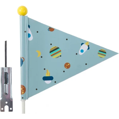 Afbeelding van Veiligheidsvlag PexKids Rocket blauw met raket print