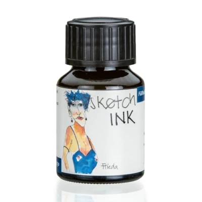 Afbeelding van Rohrer &amp; Klingner sketchINK Schrijf en tekeninkt 50 ml fles duifblauw Frieda