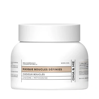 Afbeelding van OMA &amp; ME Krullend haarmasker herdefinieert krullen en vergemakkelijkt het ontwarren stylen haarverzorging methionine cysteïne 98% ingrediënten van natuurlijke oorsprong, gemaakt in Frankrijk