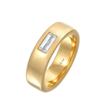 Afbeelding van Elli Basic Elegant Ring goldcoloured, Dames, Maat: 52, Gold coloured