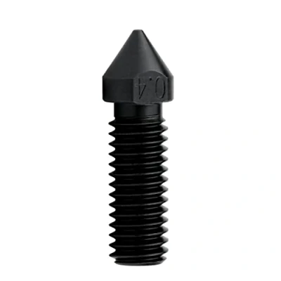 Afbeelding van 0,4 mm hoge doorstroming temperatuur gehard staal M6 mondstuk compatibel met 3D printer 1,75 Volcano Hotend Sidewinder X1 X2 Print PEI PEEK koolstofvezel (0,4 mm)