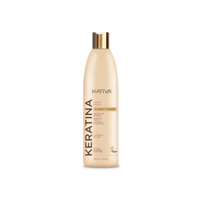 Afbeelding van Kativa keratine Balsem 335 ml Weergave zachtheid en glans Haarspoeling met gehydrolyseerde ceramiden beschadigd haar