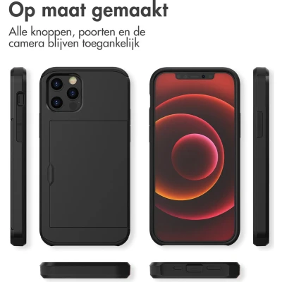 Afbeelding van iMoshion Hoesje Geschikt voor iPhone 12 Pro Max Ruimte 2 pasjes Backcover met pasjeshouder Zwart