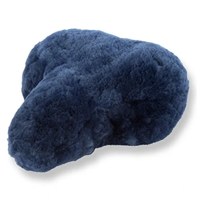 Afbeelding van Reissner Lammfelle fietszadelhoes lamsvel (FSB A 2) donkerblauw marineblauw, 30x25cm