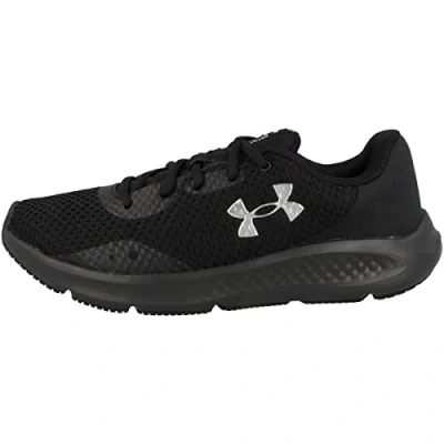 Afbeelding van Under Armour UA Charged Pursuit 3 hardloopschoenen voor dames, visuele demping zwart.