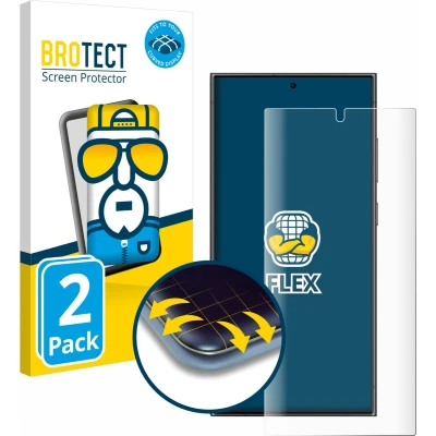 Afbeelding van BROTECT Screenprotector voor Samsung Galaxy S24 Ultra (case friendly) Folie Beschermfolie transparant volledig dekking (2 Stuks)