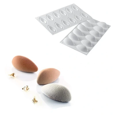 Afbeelding van Silikomart Siliconen Bakvorm Quenelle (12x) 6,3x2,9x2,8cm