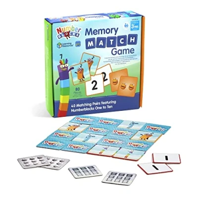 Afbeelding van Learning Resources Memory Numberblocks, geheugen vanaf 3 jaar, snelle fotokoppelingsspel voor kinderen reisspel kinderen, 4 manieren om te combineren, 80 stukjes
