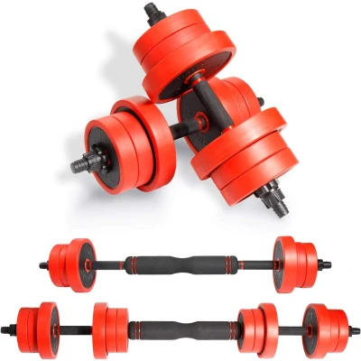 Afbeelding van CCLIFE ijzeren dumbbell set 20 kg verstelbaar met verbinding stalen buis halters Barbell multifunctionele professionele