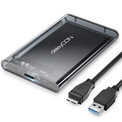 Afbeelding van deleyCON USB 3.1 Gen SSD harde schijf behuizing. 1 voor SATA 3 / HDD 7 mm 9,5 III 2,5 inch externe behuizing UASP [grijs transparant]