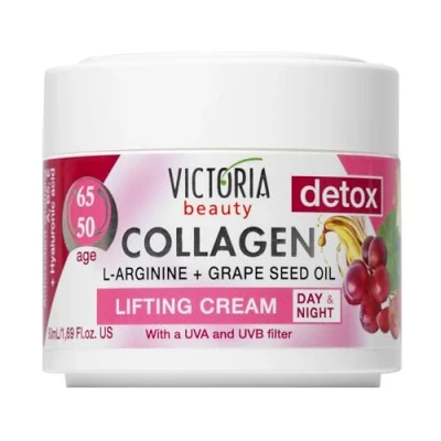 Afbeelding van Victoria Beauty Collageen Liftende Gezichtscreme 50 ml met L&#039; Arginine 65 jaar