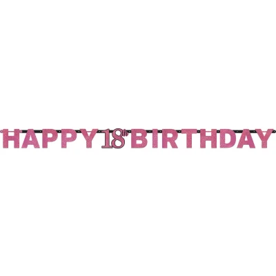 Afbeelding van Letterslinger Sparkling 18 zwart roze
