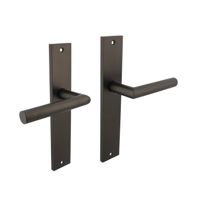 Afbeelding van Intersteel Deurkruk Bastian op schild 245x45 mm blind antracietgrijs