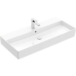 Afbeelding van Villeroy &amp; Boch Memento 2.0 wastafel wit (100 x 47 cm) 1 kraangat, met