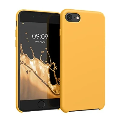 Afbeelding van kwmobile telefoonhoesje geschikt voor Apple iPhone SE (2022) / (2020) 8 7 Hoesje met siliconen coating Smartphone case in mango