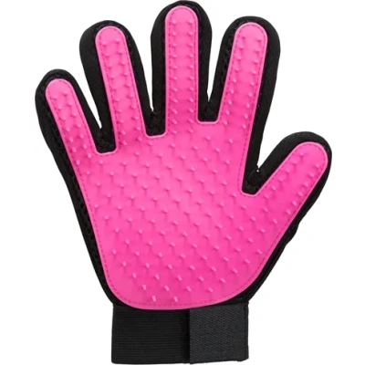 Afbeelding van Trixie Vachtverzorgingshandschoen Mesh Materiaal / Tpr Roze Zwart 16X24 CM