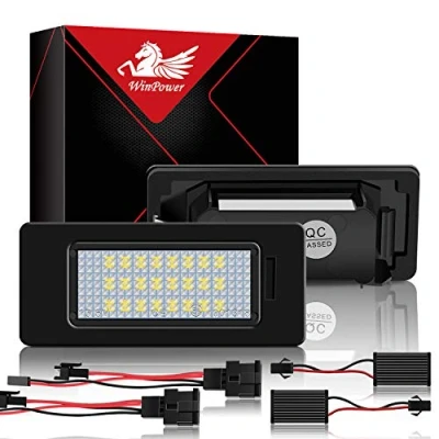 Afbeelding van WinPower Foutloze 24 SMD LED nummerplaatverlichting montage koud wit 6000K voor A1 / A4 (B8) A7 RS5 TTRS A6 2 stuks