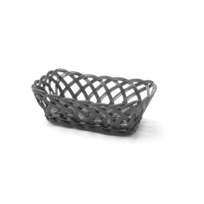 Afbeelding van Hendi Geweven Broodmandje Rechthoekig Zwart 22,5x15x(H)6,5cm