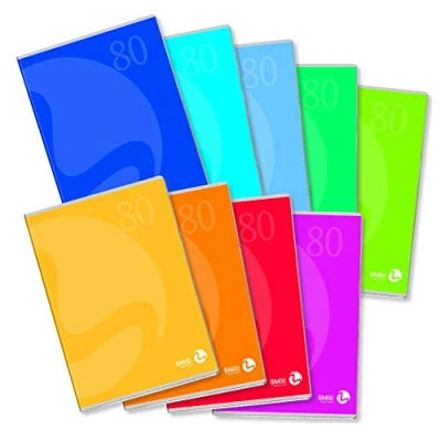 Afbeelding van BM BeMore Color 80, 0110594 notitieboek DIN A4 (21 cm x 29,7 cm) witte strepen papier 80 g/m² 9 verschillende kleuren pak van 12 stuks