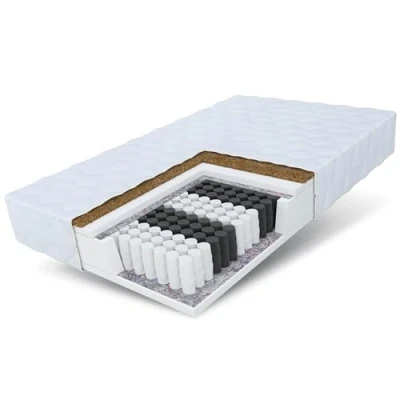 Afbeelding van FDM Home Plus matras, 140 x 200 cm, pocketveren, kokosvezel, dikte 17 hardheid H3/H4, 7 slaapzones, Öko Tex matrashoes, antialergeen en wasbaar