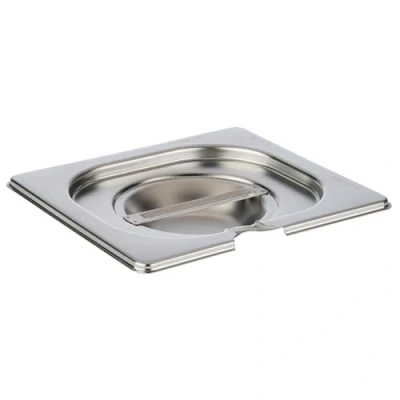 Afbeelding van APS 81692 GN 1/6 deksel met lepelopening, roestvrij staal, afmetingen 160 x 175 mm/hoogte 30 mm