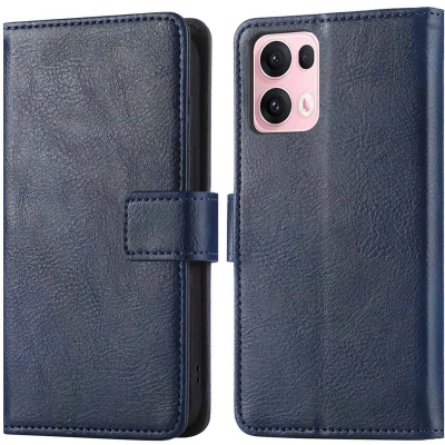 Afbeelding van imoshion Hoesje Geschikt voor Oppo Reno 13 Pro Luxe Bookcase Donkerblauw