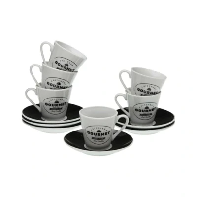 Afbeelding van Set van 6 kopjes met schotel Versa Gourmet Porselein